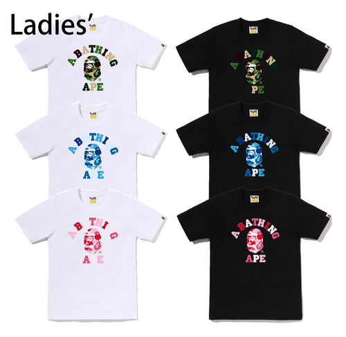 A BATHING APE Ladies' ABC CAMO COLLEGE TEE