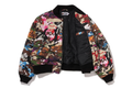 A BATHING APE Ladies' HYBRID CAMO HOODED CROPPED SHARK MA-1 JACKET