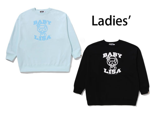 A BATHING APE Ladies' BABY LISA OVERSIZED CREWNECK SWEAT SHIRT