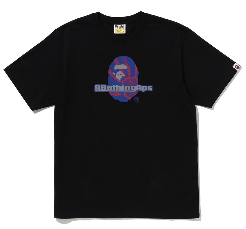 A BATHING APE HANDPRINT APE HEAD TEE