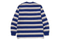 A BATHING APE STRIPE ONE POINT RELAXED FIT POCKET L/S TEE
