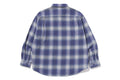 A BATHING APE A BATHING APE LOGO OMBRE CHECK FLANNEL L/S SHIRT