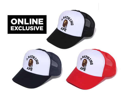 A BATHING APE ONLINE EXCLUSIVE GO APE POINTER COLLEGE MESH CAP