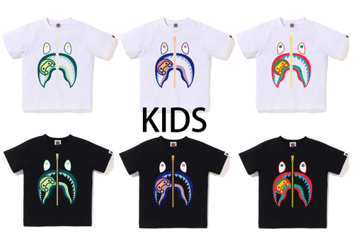 A BATHING APE BAPE KIDS COLORS MILO SHARK TEE