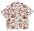 A BATHING APE VACATION PATTERN OPEN COLLAR SS SHIRT