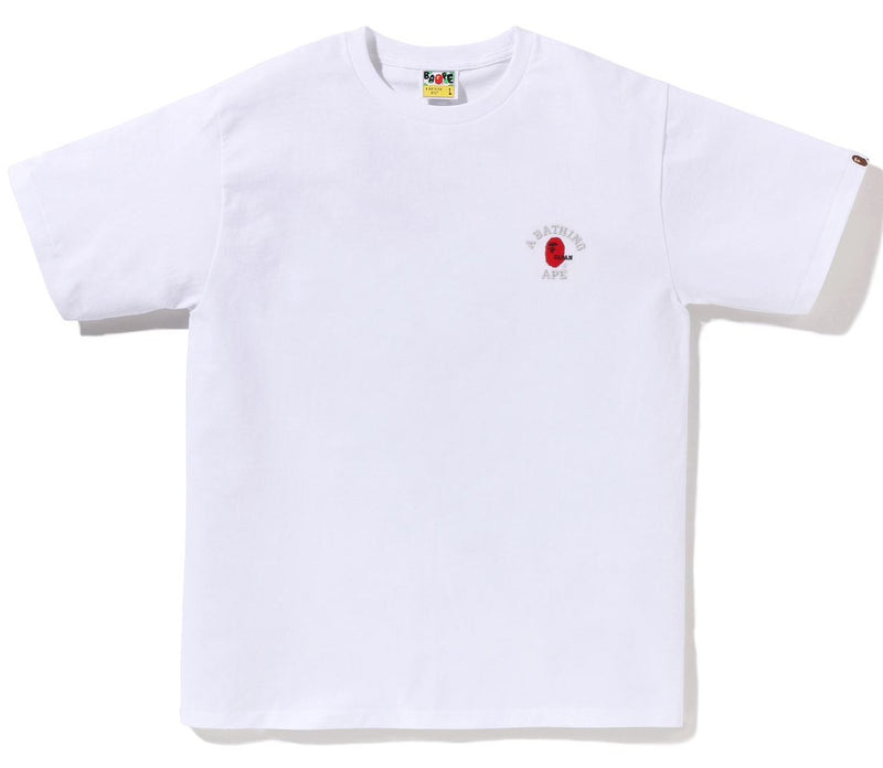 A BATHING APE COLLEGE ONE POINT EMBROIDERY TEE