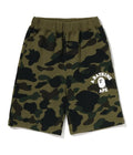 A BATHING APE BAPE KIDS 1ST CAMO COLLEGE SWEAT SHORTS