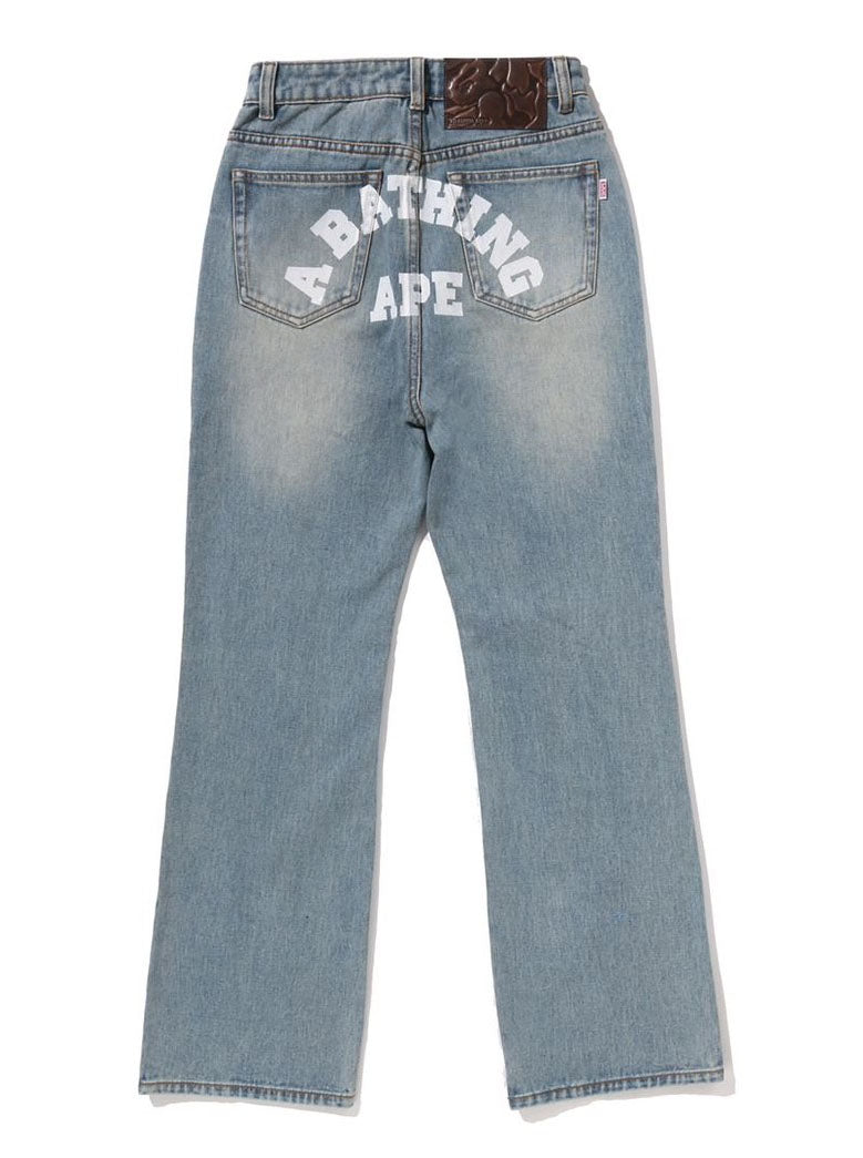 A BATHING APE Ladies' A BATHING APE LOGO BOOTCUT DENIM PANTS