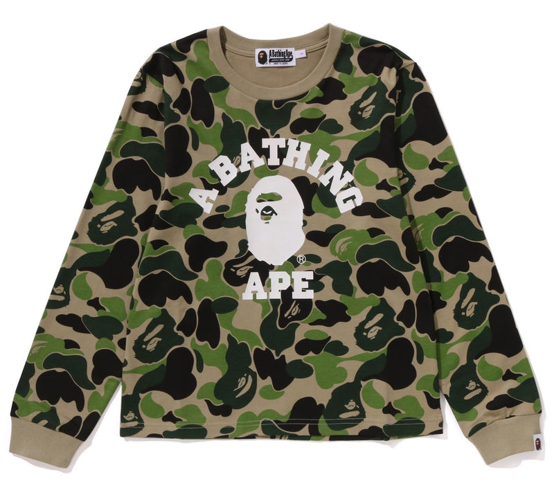 A BATHING APE Ladies' ABC CAMO COLLEGE L/S TEE