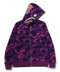 A BATHING APE COLOR CAMO REVERSIBLE SHARK FULL ZIP HOODIE
