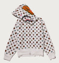 A BATHING APE Ladies' MILOGRAM SWEETS PATTERN SHARK FULL ZIP HOODIE