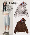 A BATHING APE Ladies' MILOGRAM SWEETS PATTERN SHARK FULL ZIP HOODIE