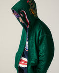 A BATHING APE CROC PATTERN CROCODILE RELAXED FIT FULL ZIP HOODIE