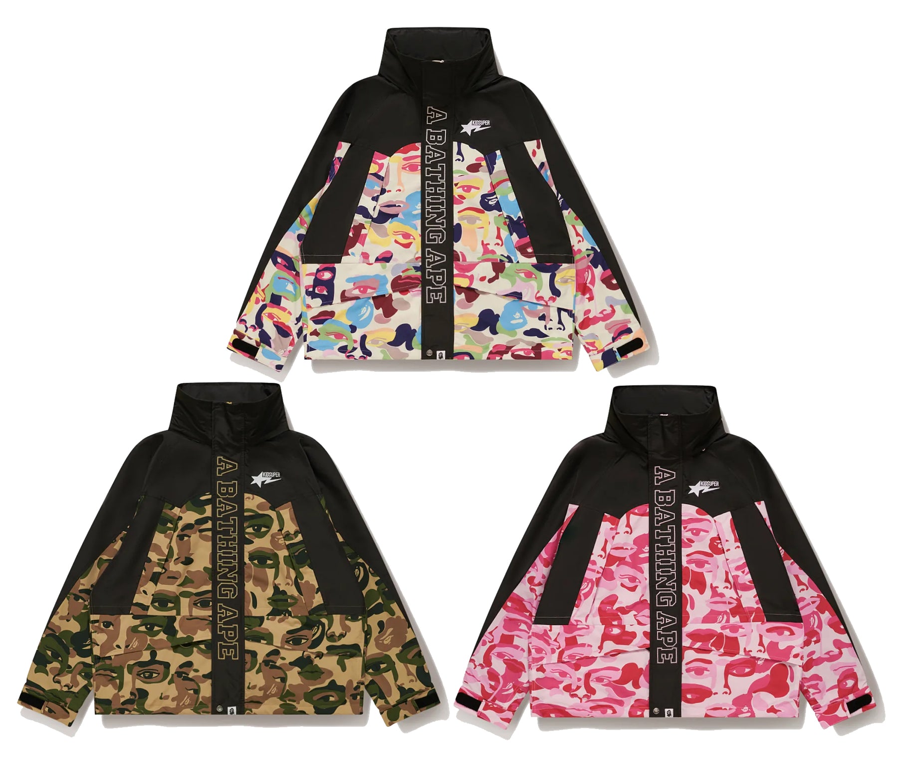 A BATHING APE BAPE x KIDSUPER CAMO SNOWBOARD JACKET