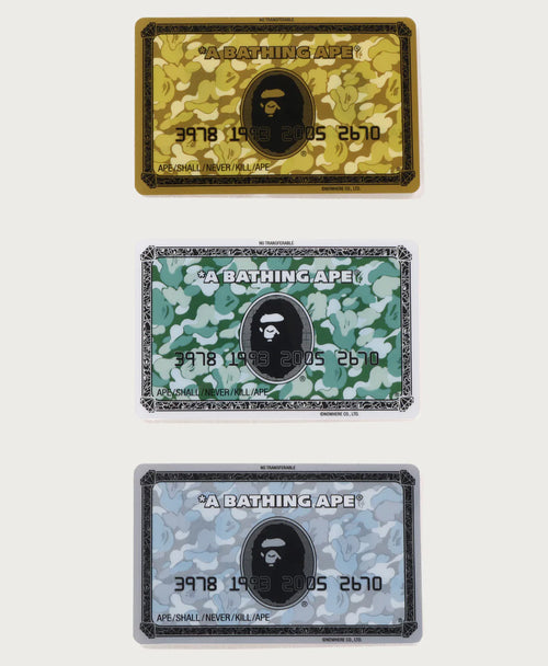 A BATHING APE BAPE CARD STICKER SET
