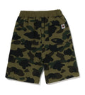 A BATHING APE BAPE KIDS 1ST CAMO COLLEGE SWEAT SHORTS