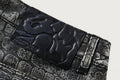 A BATHING APE CROC PATTERN LEATHER KNEE LENGTH PANTS