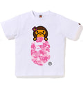 A BATHING APE BAPE KIDS ABC LISA CAMO ON APE HEAD TEE