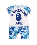 A BATHING APE BAPE KIDS ABC CAMO BIG COLLEGE ROMPERS