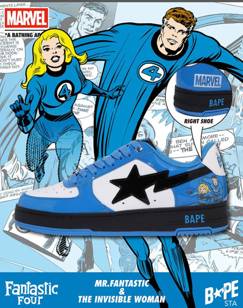 A BATHING APE BAPE STA BAPE x F4 MARVEL THE FANTASTIC 4 MR.FANTASTIC & THE INVISIBLE WOMAN