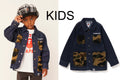 A BATHING APE BAPE KIDS 1ST CAMO POCKET DENIM COVERALL JACKET ( KIDS & JUNIOR )