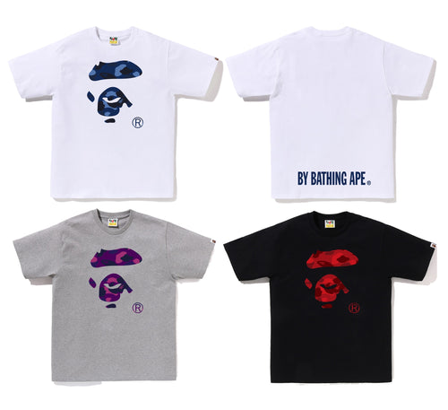A BATHING APE COLOR CAMO APE FACE TEE