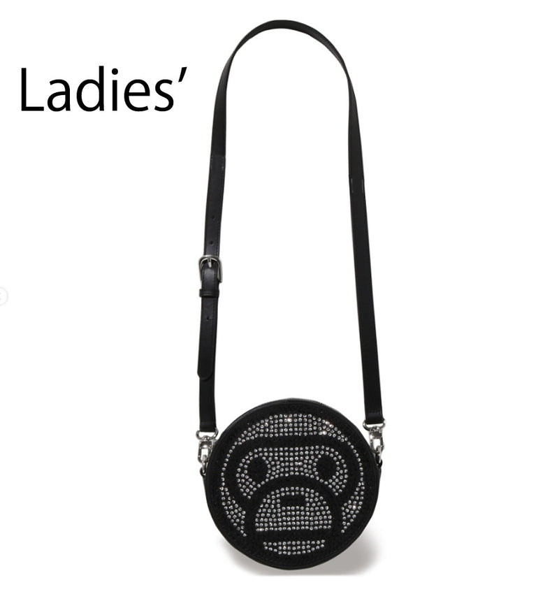 A BATHING APE Ladies' BABY MILO CRYSTAL STONE SHOULDER BAG