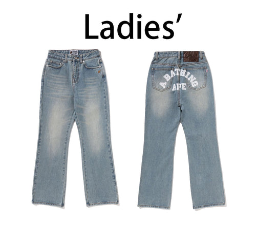 A BATHING APE Ladies' A BATHING APE LOGO BOOTCUT DENIM PANTS