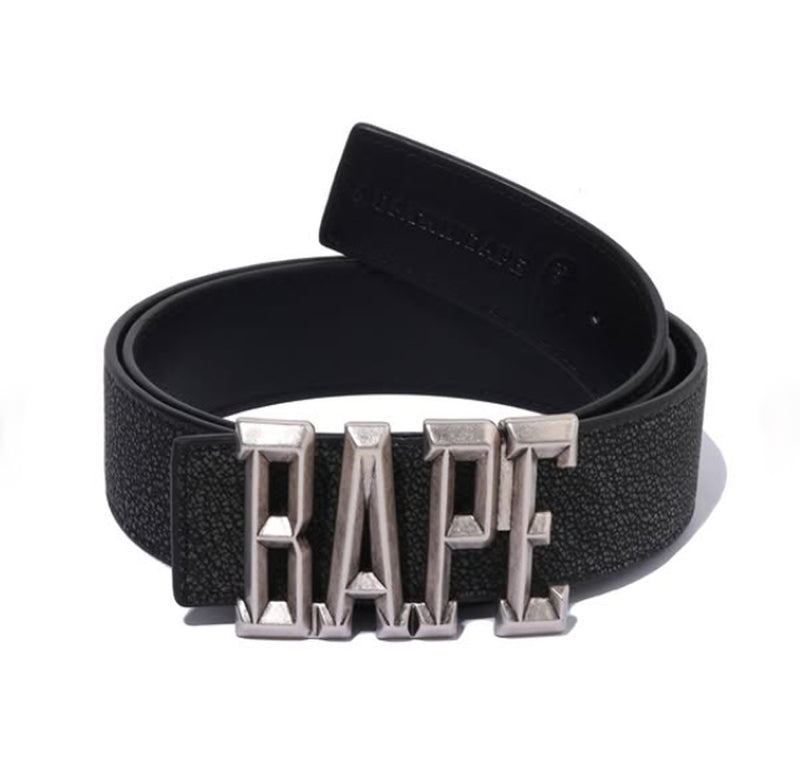 A BATHING APE REVERSIBLE LEATHER BELT