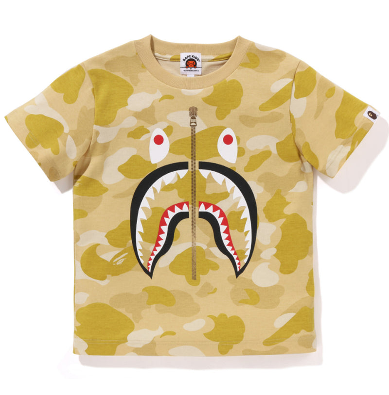 A BATHING APE BAPE KIDS COLOR CAMO SHARK TEE