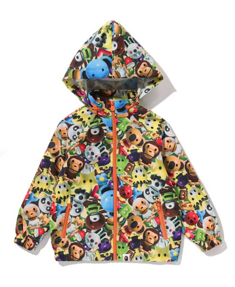 A BATHING APE BAPE KIDS 3D MILO ALL FRIENDS LIGHT JACKET
