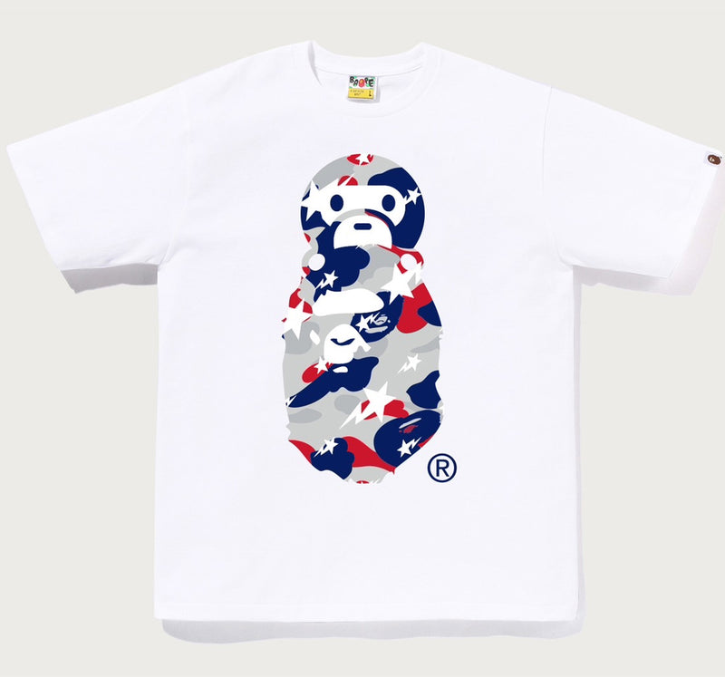 A BATHING APE STA STRIKE CAMO MILO ON APE HEAD TEE