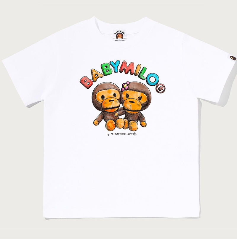A BATHING APE BAPE KIDS HAND DRAW MILO AND LISA TEE