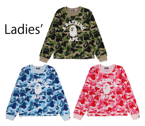 A BATHING APE Ladies' ABC CAMO COLLEGE L/S TEE