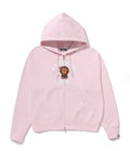 A BATHING APE Ladies' CRISTAL STONE COLLEGE BABY LISA OVERSIZED ZIP HOODIE