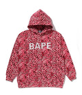 A BATHING APE Ladies' WILD LEOPARD PATTERN CRYSTAL BAPE PULLOVER HOODIE