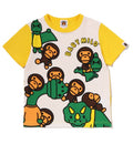 A BATHING APE BAPE KIDS BABY MILO DINOSAURS PRINT TEE