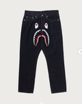A BATHING APE SHARK 13 OZ DENIM PANTS