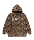 A BATHING APE Ladies' WILD LEOPARD PATTERN CRYSTAL BAPE PULLOVER HOODIE