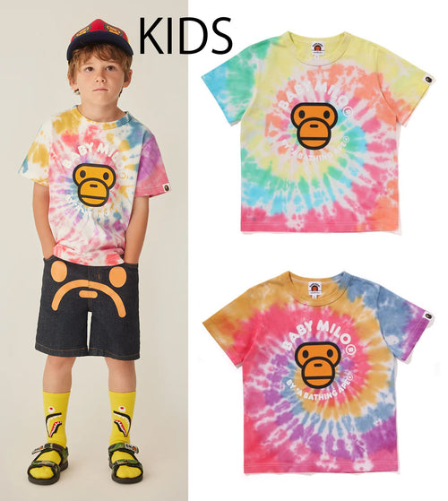 A BATHING APE BAPE KIDS BABY MILO TIE DYE TEE