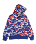 A BATHING APE Ladies' SCREEN CAMO SHARK FULL ZIP HOODIE