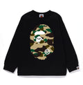A BATHING APE BAPE KIDS 1ST CAMO BIG APE HEAD L/S TEE - happyjagabee store
