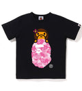 A BATHING APE BAPE KIDS ABC LISA CAMO ON APE HEAD TEE