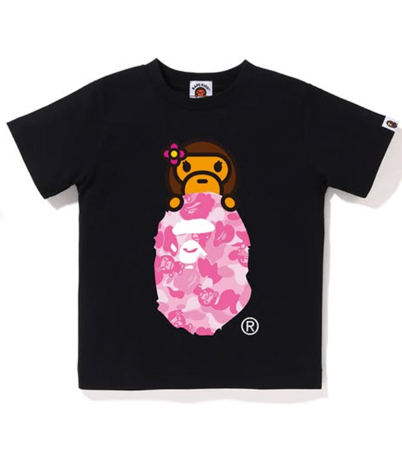 A BATHING APE BAPE KIDS ABC LISA CAMO ON APE HEAD TEE