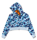 A BATHING APE Ladies' ABC CAMO BABY LISA CROPPED FULL ZIP HOODIE