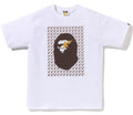 A BATHING APE STA HOUNDSTOOTH APE HEAD TEE