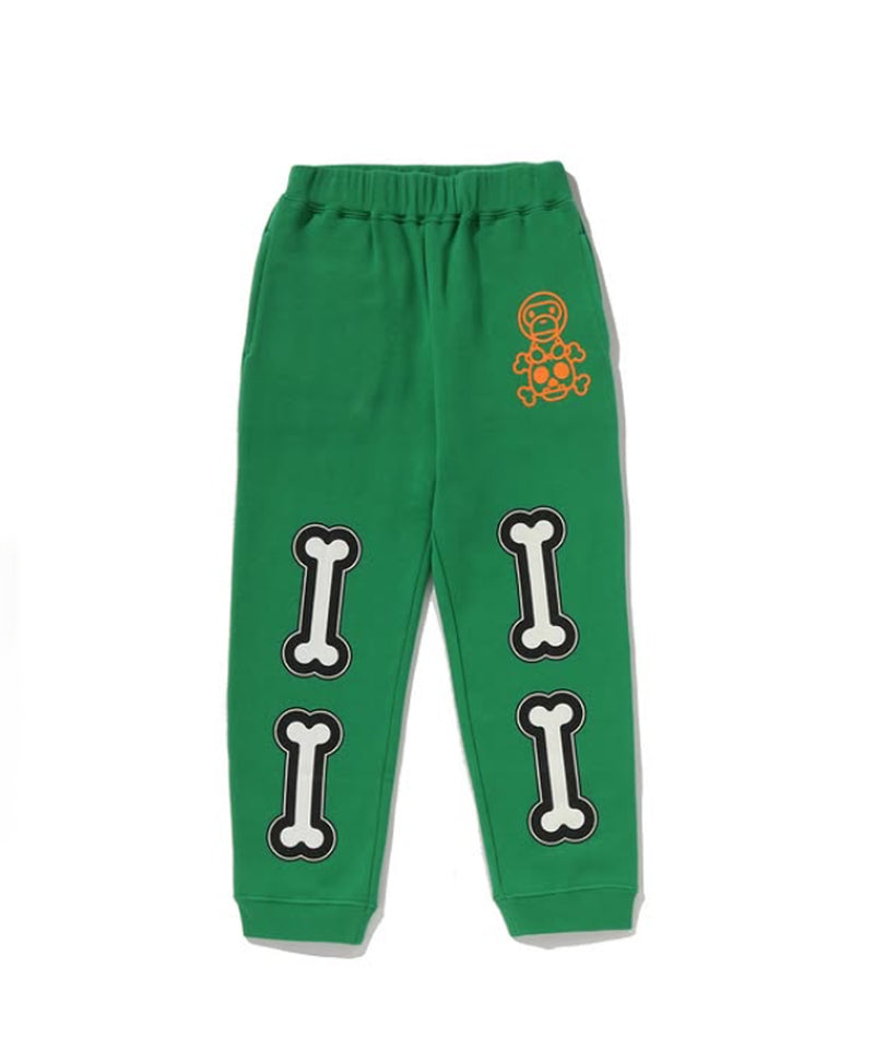 A BATHING APE BAPE KIDS BABY MILO SKULL SWEAT PANTS