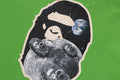 A BATHING APE MOON APE HEAD OLD PHOTO L/S TEE