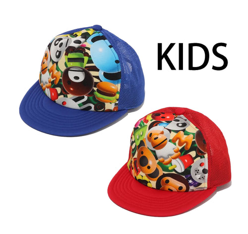A BATHING APE BAPE KIDS 3D MILO ALL FRIENDS MESH CAP
