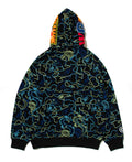 A BATHING APE BAPE x 88RISING GLOW IN THE DARK CAMO SHARK FULL ZIP HOODIE